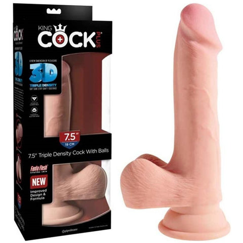 KING COCK PLUS 7.5" TRIPLE DENSITY COCK W BALLS