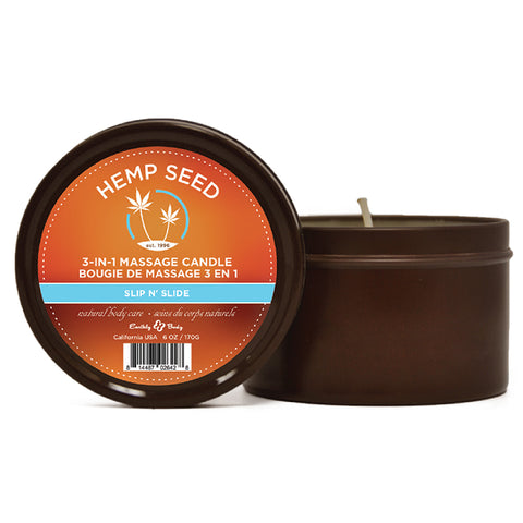 Hemp Seed 3 in 1 Round Tin Massage Candle 6.8 oz.