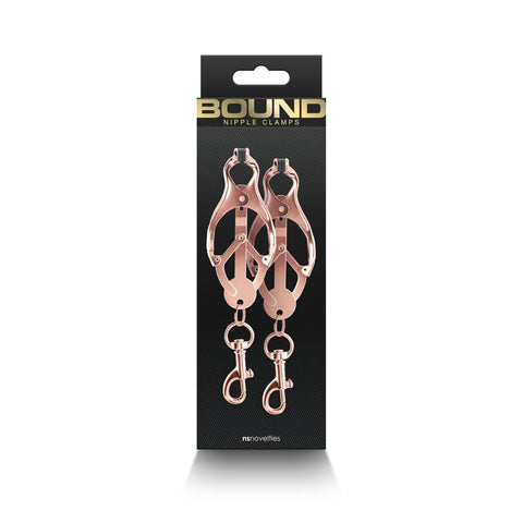 NS NOVELTIES BOUND NIPPLE CLAMPS GLOWS IN THE DARK ROSE GOLD