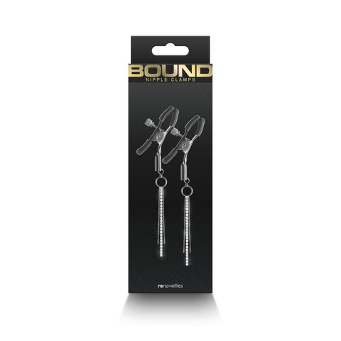 NS NOVELTIES BOUND NIPPLE CLAMPS PLATNIUM BLACK