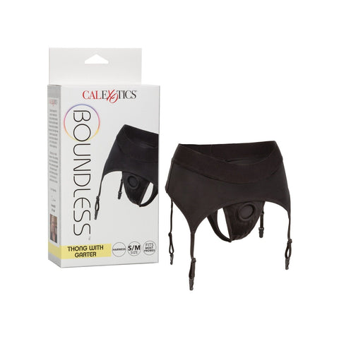 CALETICS BOUNDLESS THONG WITH GARTER S/M SIZE